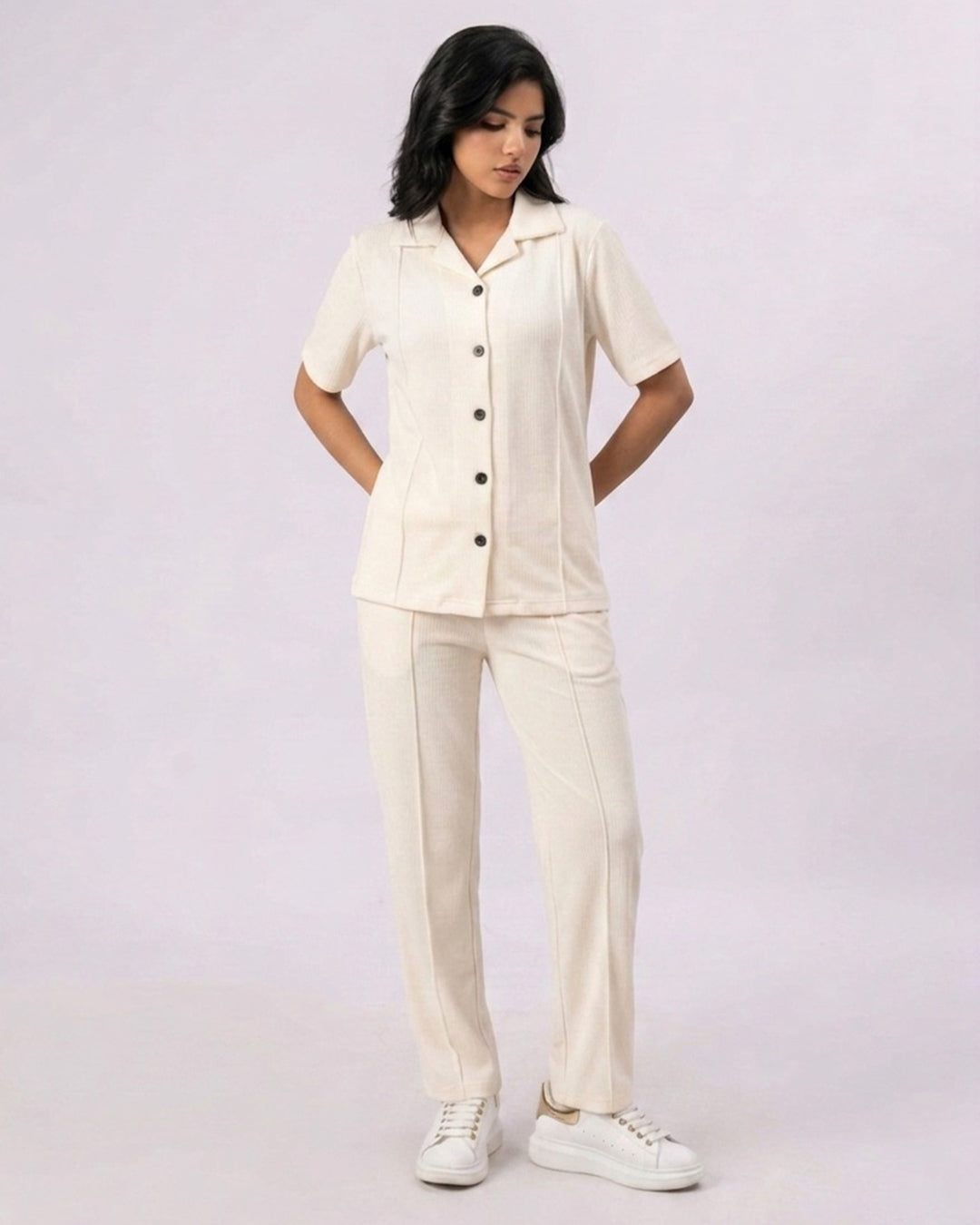 Ivory White Safari Tracksuit Set A4