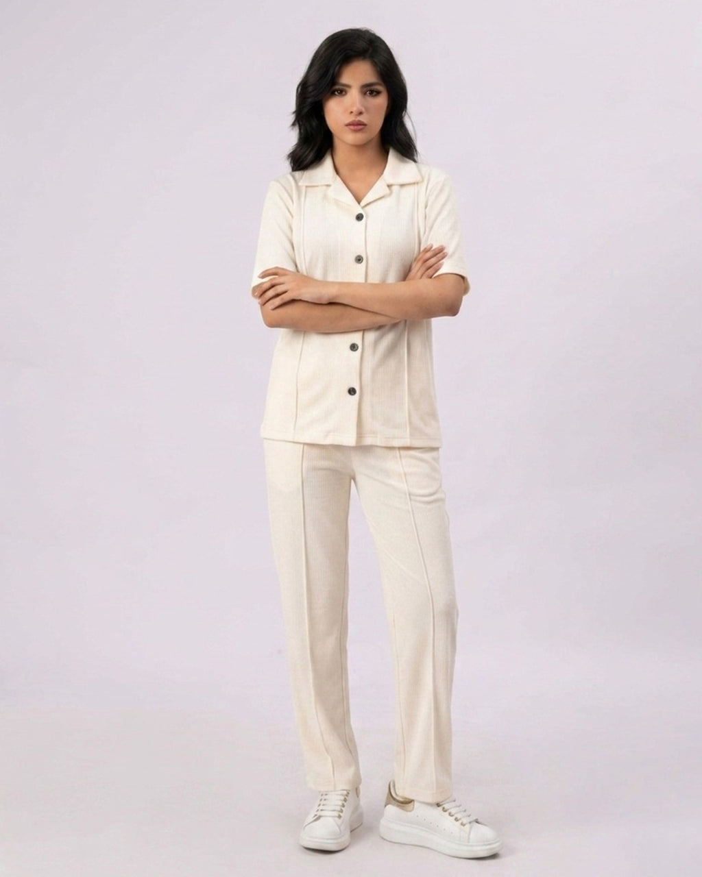 Ivory White Safari Tracksuit Set A4