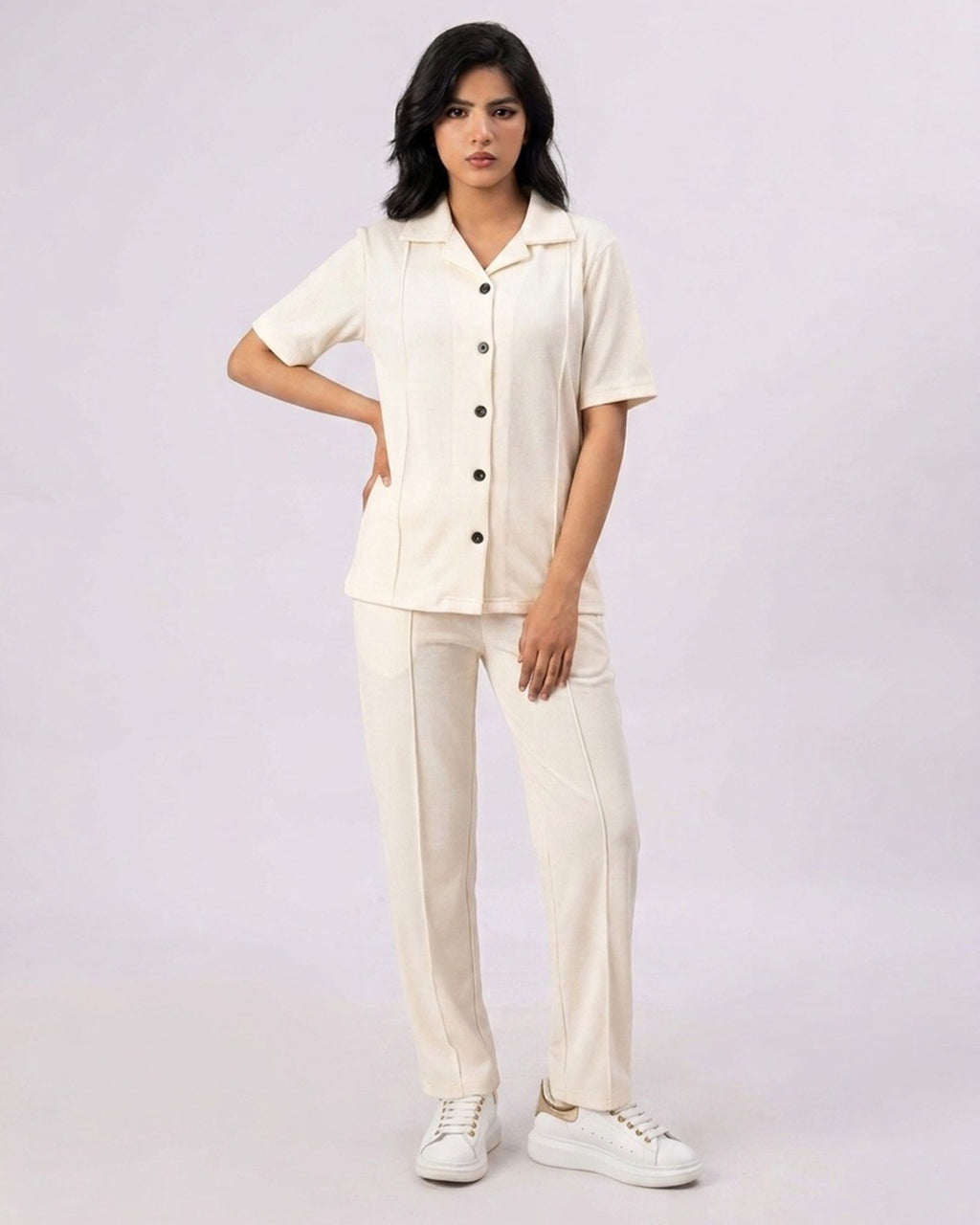 Ivory White Safari Tracksuit Set A4