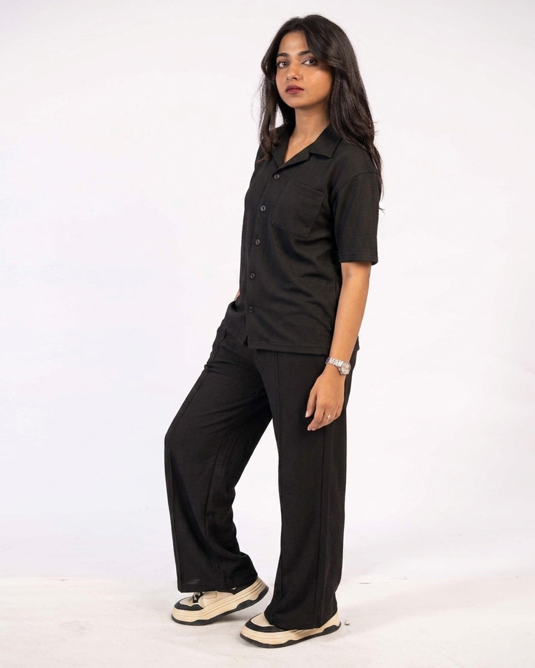 Classic Black Safari Tracksuit Set A3