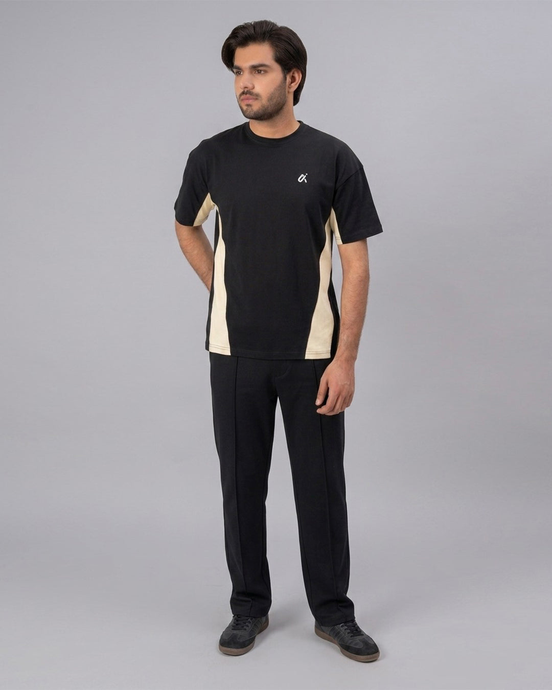 Black Panel Logo T-Shirt T13