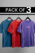 Purple, Red and Blue  - Pack of 3