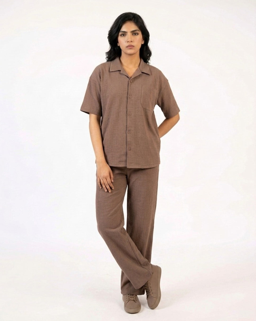 Mocha Brown Safari Tracksuit Set A1