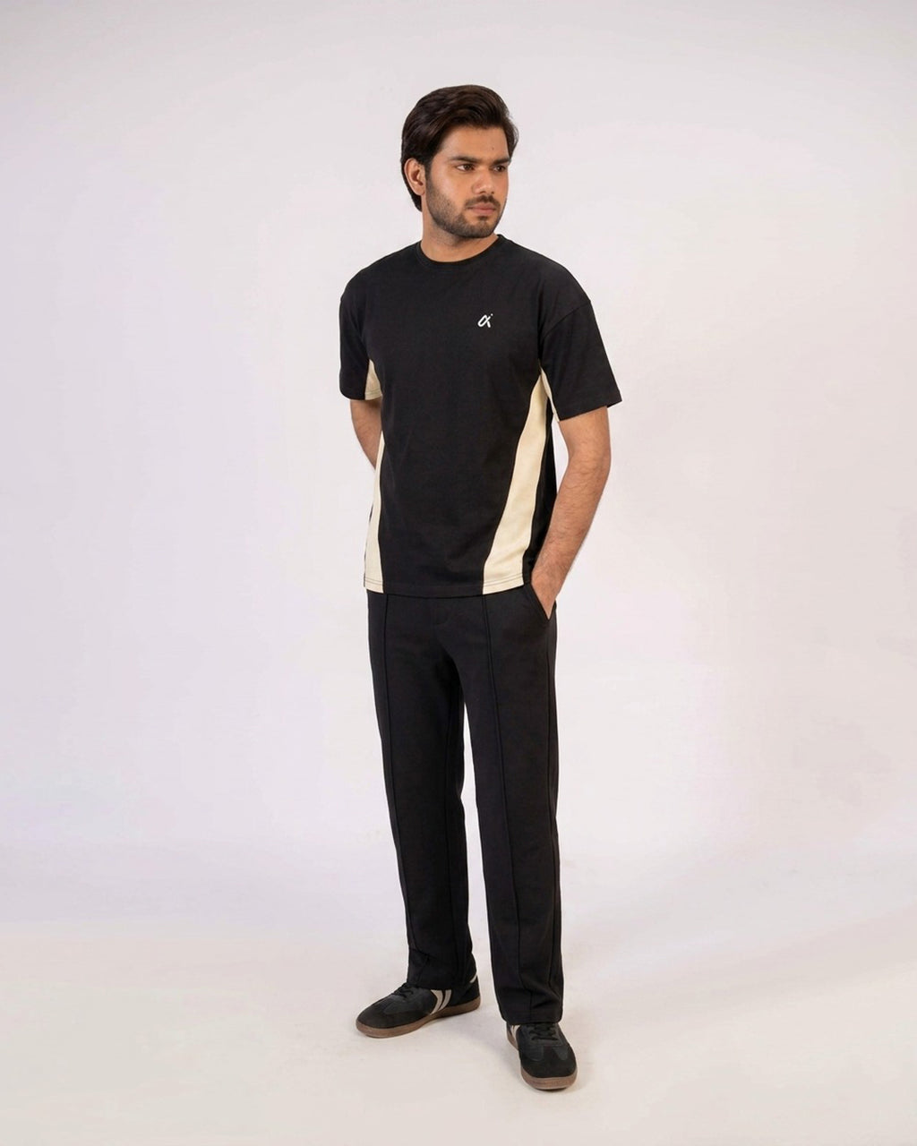 Black Panel Logo T-Shirt T13