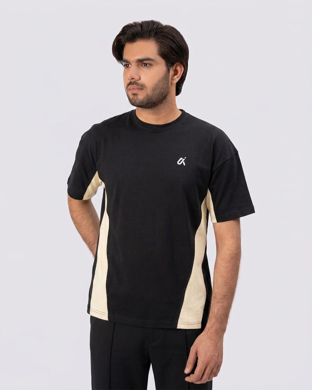 Black Panel Logo T-Shirt T13