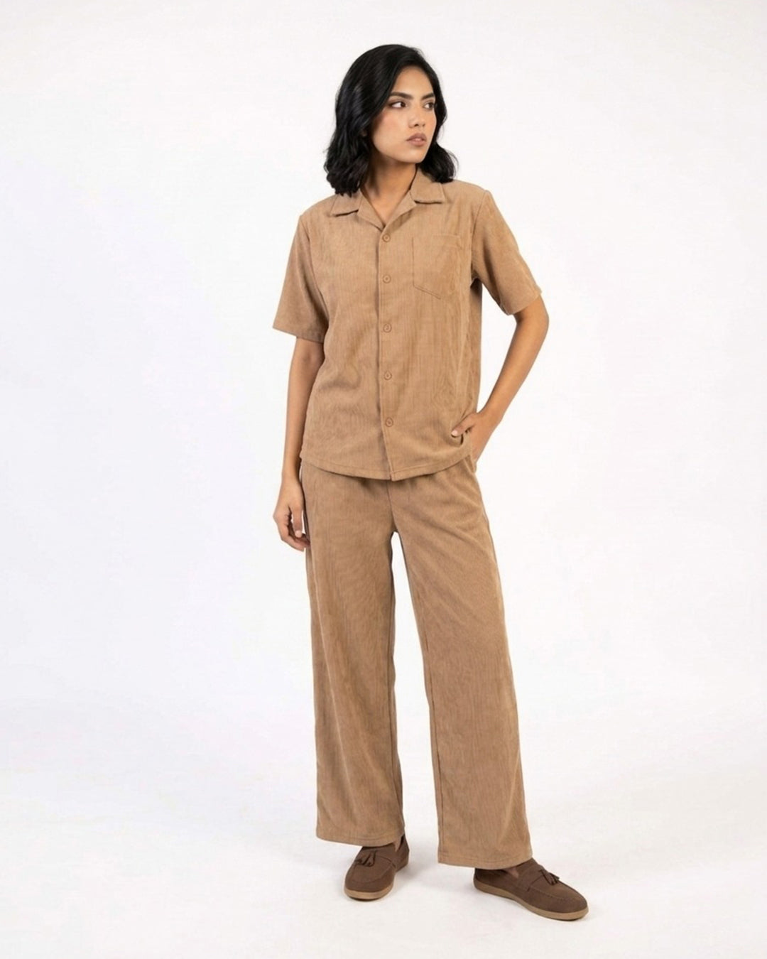 Sand Beige Safari Tracksuit Set A2