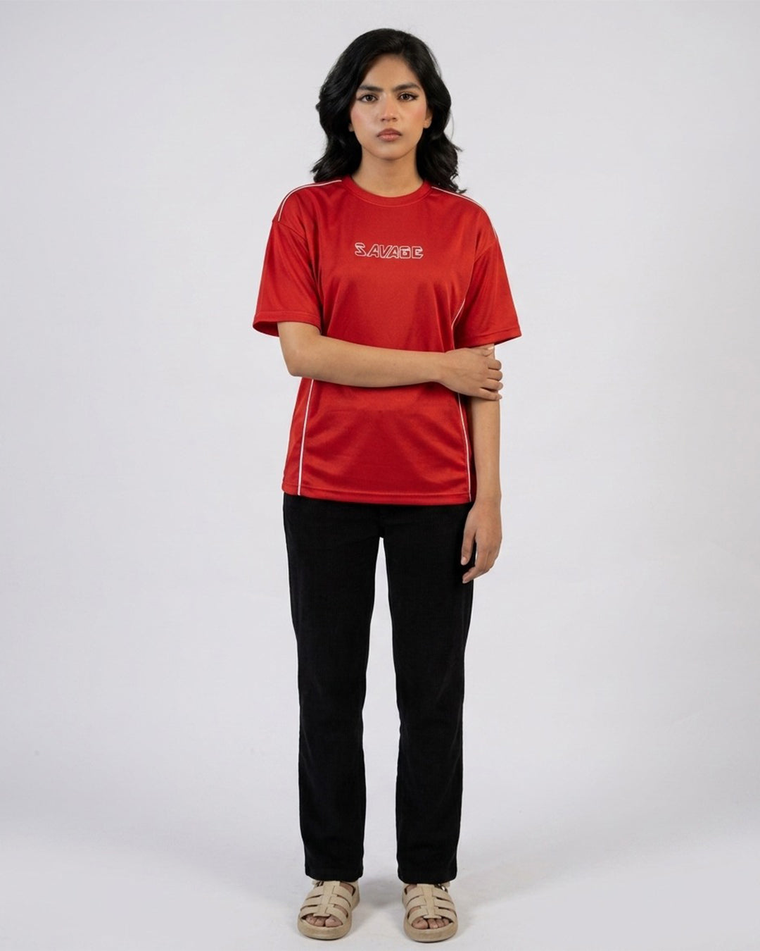 Red Graphic Panel T-Shirt S13