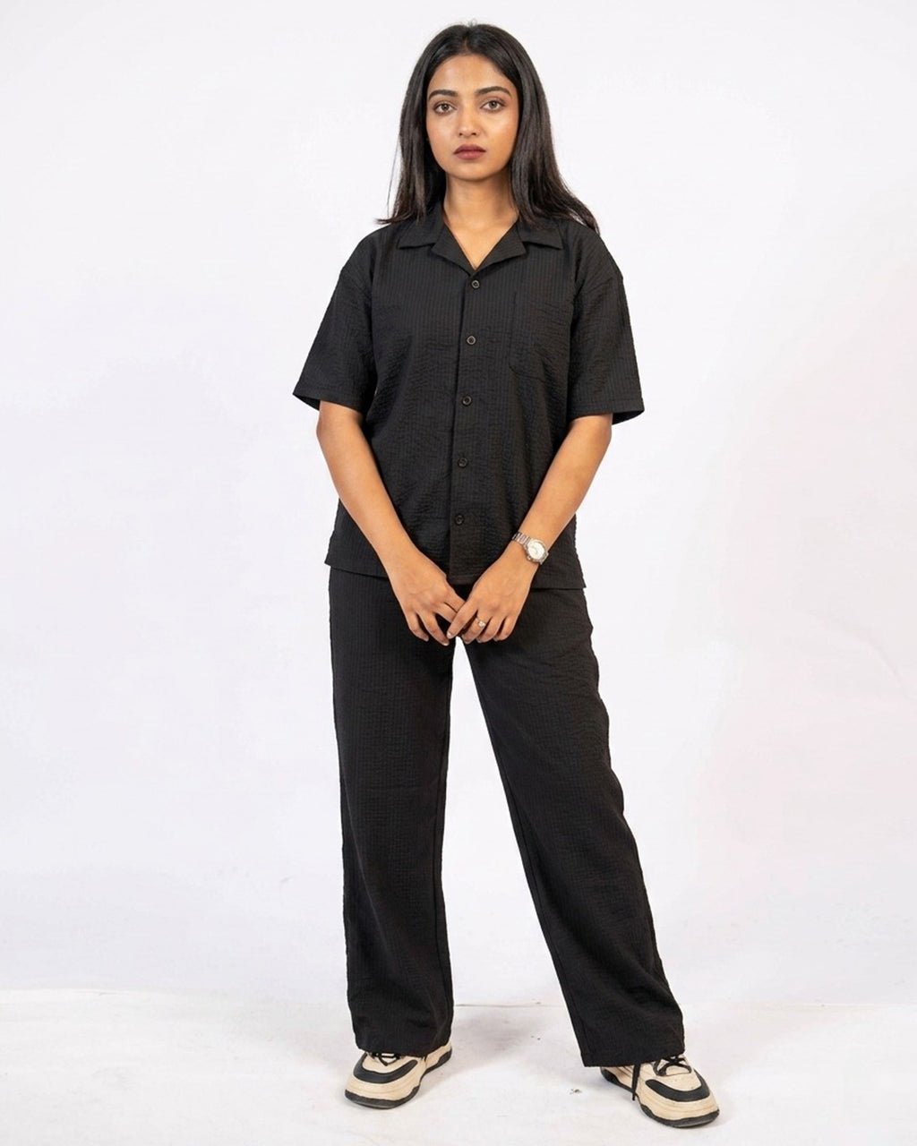 Classic Black Safari Tracksuit Set A3