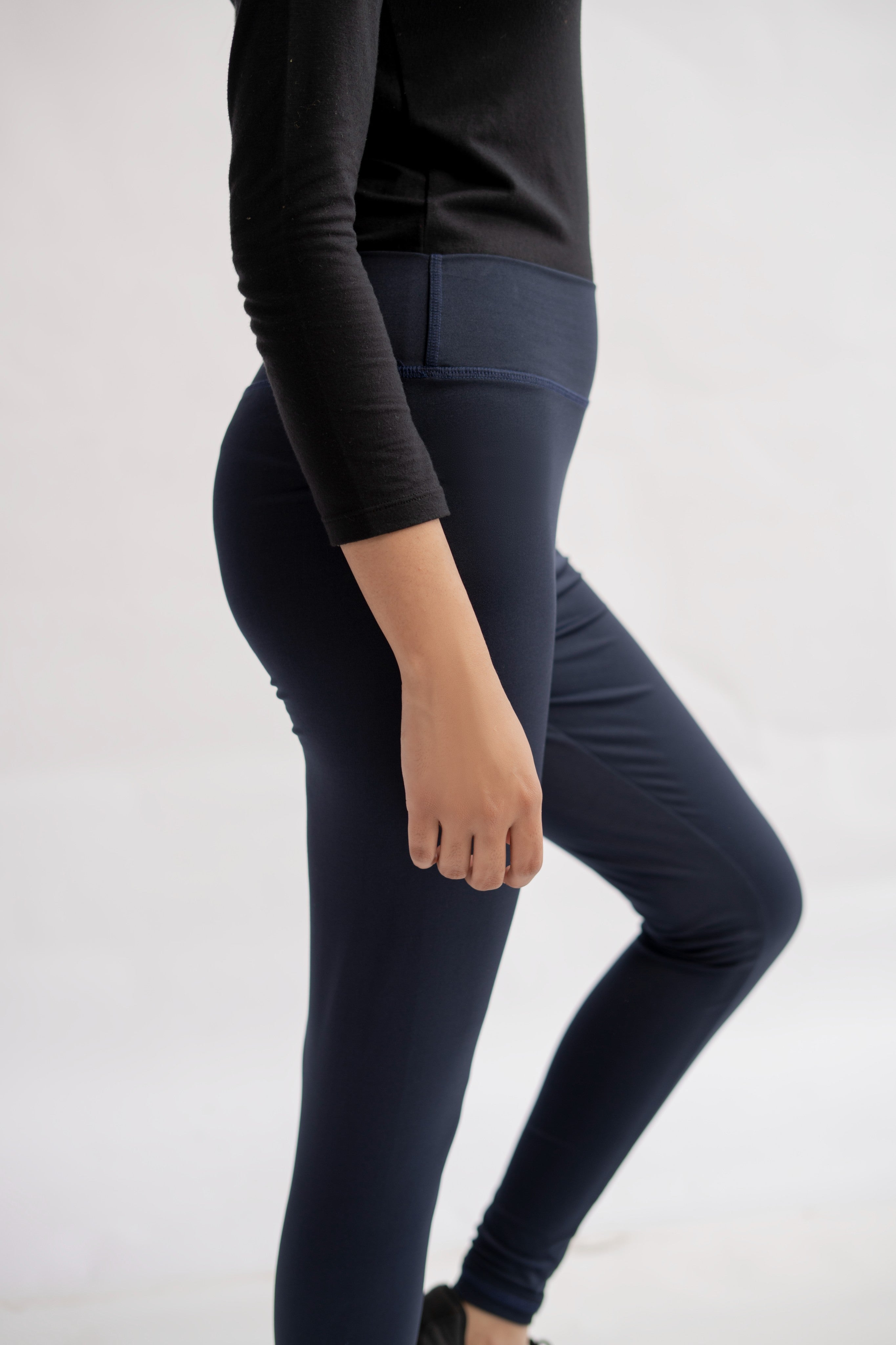 Pack of 3 Premium Slim Fit Tights + Free T-Shirt (Navy Blue, Black, Olive Green) E7
