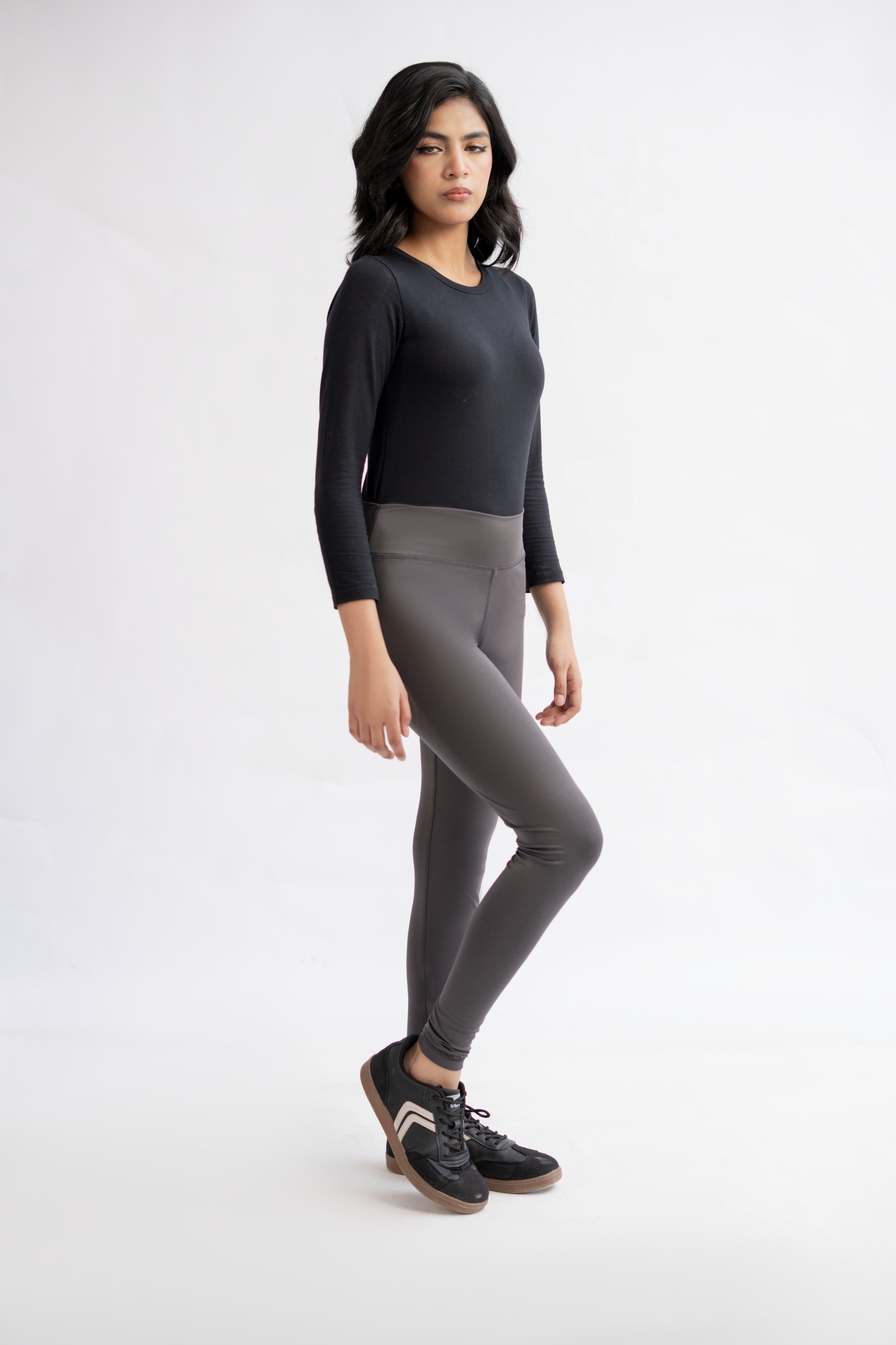 LB-Stylish Charcoal Gray Tights E3 | Premium Sports & Casual Leggings for Ladies