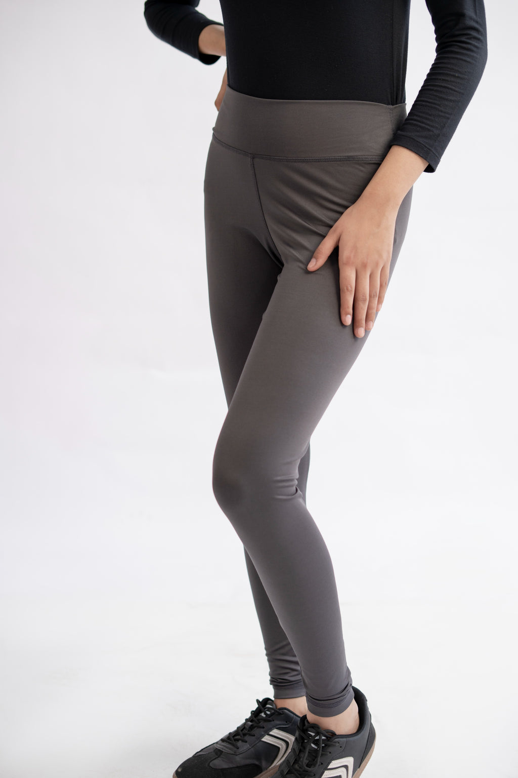 Pack of 2 Premium Slim Fit Tights + Free T-Shirt(Olive Green & Charcol Grey) E6