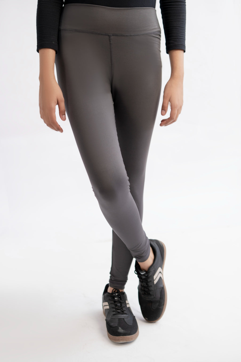 Pack of 2 Premium Slim Fit Tights + Free T-Shirt(Olive Green & Charcol Grey) E6