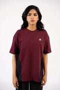 Contour Panel Tee – Maroon & Black S2