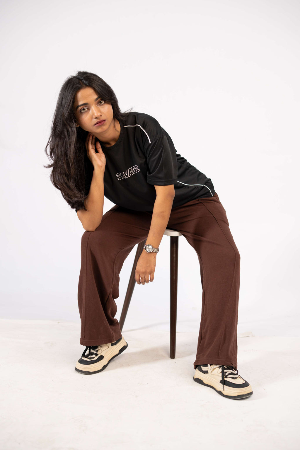 Relaxed Fit Lounge Trousers – Brown J1