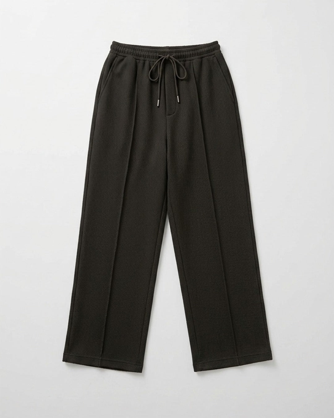 Waffle Relaxed Fit Trousers – Black D21
