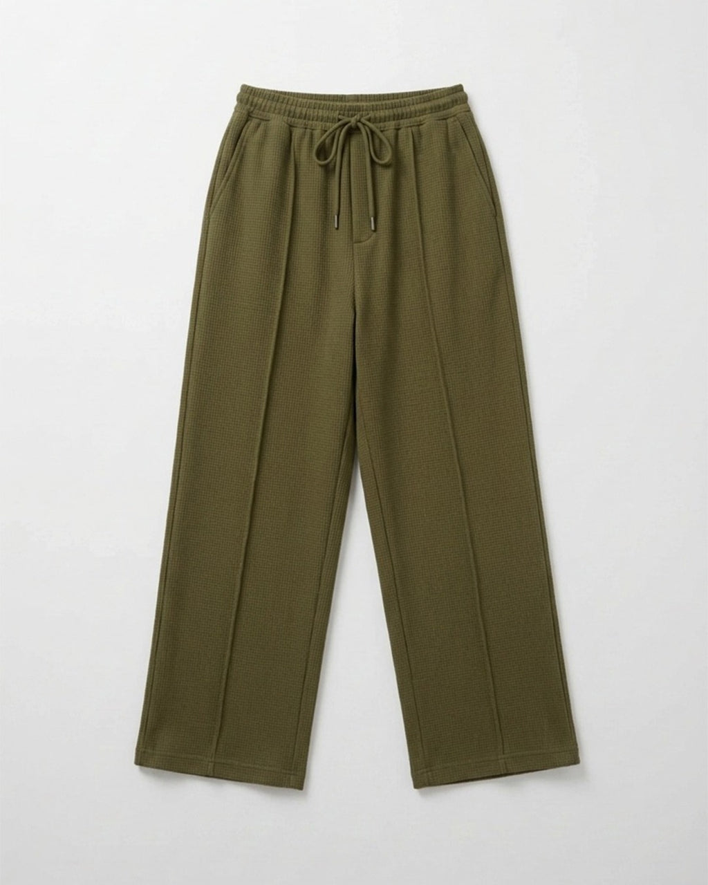 Waffle Relaxed Fit Trousers – Olive D19