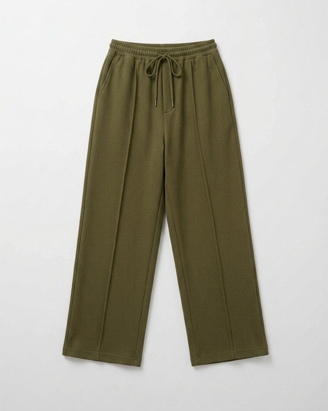 Waffle Relaxed Fit Trousers – Olive D19