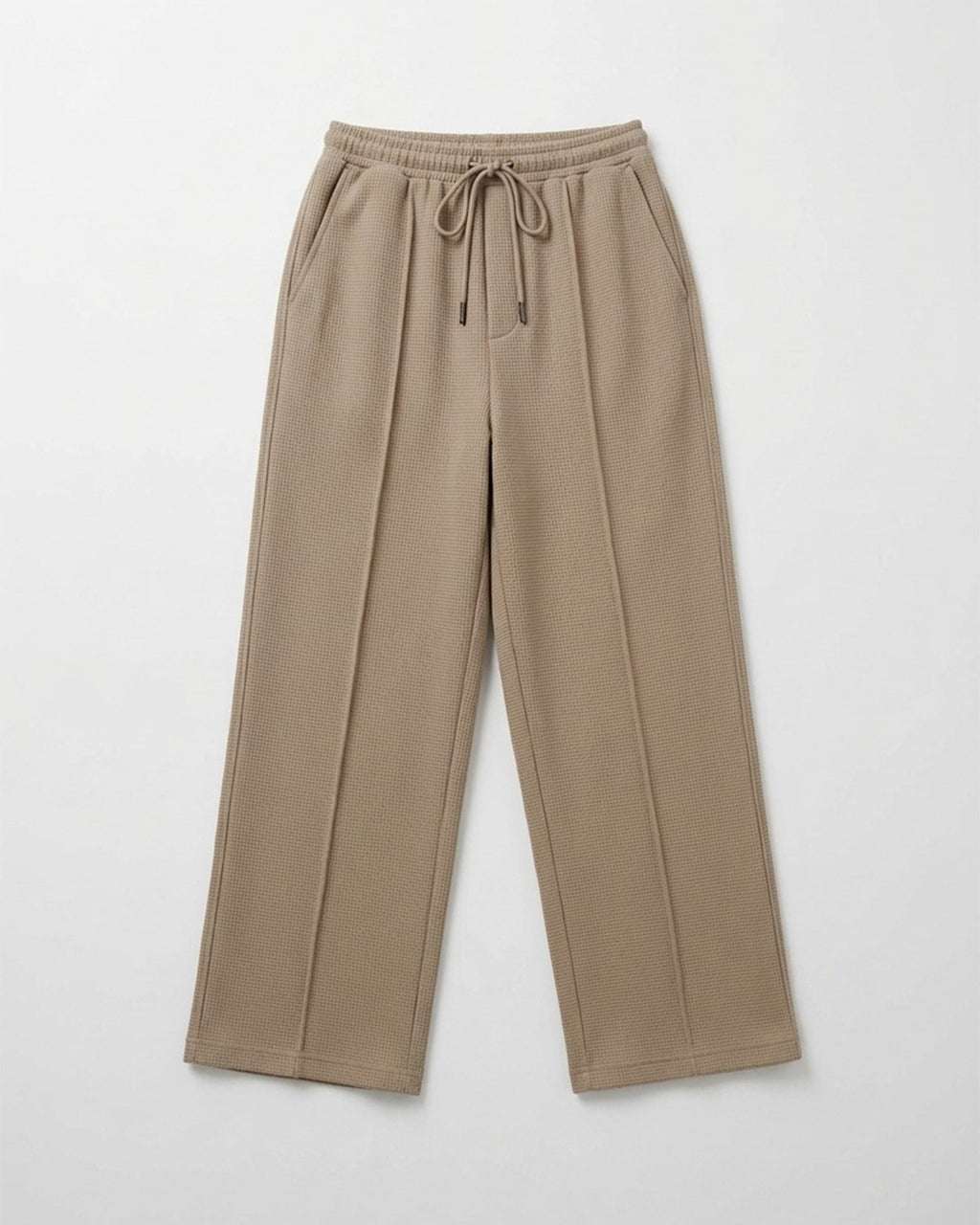 Waffle Relaxed Fit Trousers – Beige D20